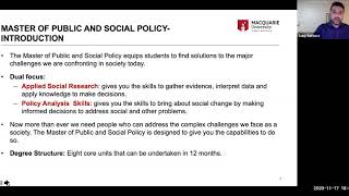 Master of Public and Social Policy webinar [upl. by Zephan]