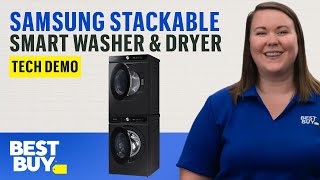 Samsung Stackable Smart Washer amp Dryer  Tech Demo from Best Buy [upl. by Aneelas]