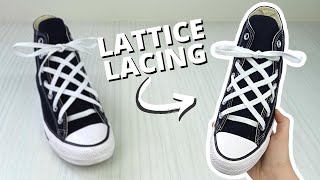 LATTICE LACING TUTORIAL  EASY Shoelace Design [upl. by Nosro]