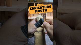 Carving A Fun Caricature style Mouth carving woodcarving caricature folkart [upl. by Hovey]