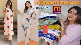 MEESHO summer kurta sets  MEESHO haul  MEESHO kurti hai  Trendy kurta sets  Ajio kurti haul [upl. by Aniara]