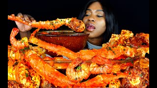 KING CRAB SEAFOOD BOIL MUKBANG  ASMR SEAFOOD BOIL  SHRIMP  SEAFOOD BOIL  MUKBANG  ASMR EATING [upl. by Nodla]