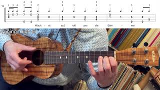 Wachet auf ruft uns die Stimme  J S Bach Ukulele fingerstyle tutorial [upl. by Mohammed]