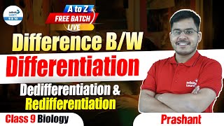 Difference BW Differentiation Dedifferentiation amp Redifferentiation  Class 9 Biology  LIVE [upl. by Oates]