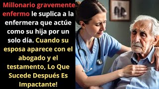 millonario enfermo le pide a la enfermera que finja ser su hija por un día Días después su esposa [upl. by Cj]