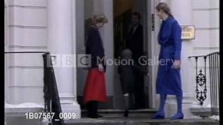 Princess Diana escorts William to school [upl. by Ecirtak832]