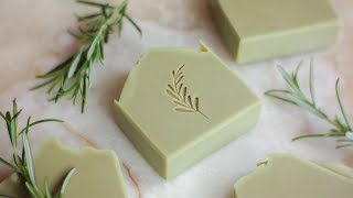 Homemade rosemary gel soap🌿 Natural cold process recipe [upl. by Esirehc]