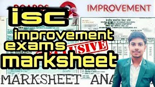 isc improvement marksheet  ISC improvement exam 2020 ISC improvement exam fees [upl. by Christyna480]