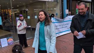 Reading shopping centre PSC protests Barclays complicity in Israels genocide of Gaza [upl. by Yatnwahs]