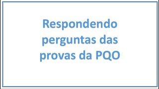 Certificação PQO  Respondendo questões de prova [upl. by Hills]