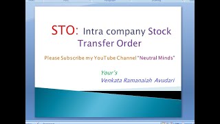 SAP SD STO  Intra Company Stock Transport Order STO between Plant to Plant within Company Code [upl. by Julina]