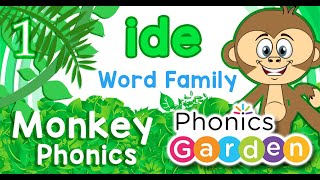 IDE WORD FAMILY  MONKEY PHONICS  Playlist  Phonics Garden [upl. by Nosnar228]