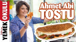 Hellimli Domatesli Tost Tarifi  Ahmet Abi Tostu Yapımı [upl. by Justinian]