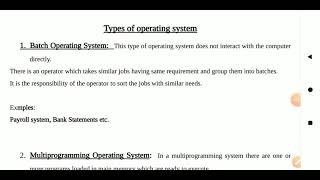 Types of Operating System  Batch Multiprogramming Multitasking Real Time Os Distributed Os [upl. by Alroi437]