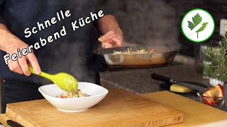 15 Minuten Küche  EblyPfanne mit Champignons vegetarisch  Schnelle Küche [upl. by Neale]