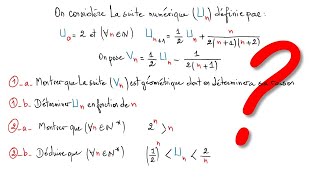 EXERCICE SUR LES SUITES NUMERIQUES NIVEAU 1 BAC ET 2 BAC [upl. by Lynsey]