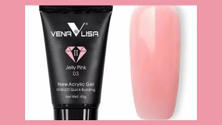 New Venalisa polygel Jelly pink review swathes on my nail [upl. by Hgieleak239]