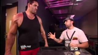 Santino Marella amp The Great Khali Backstage Segment  RAW 972012 [upl. by Jermyn967]