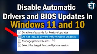 How to Disable Automatic Drivers and BIOS Updates in Windows 11 and 10 [upl. by Eruot]