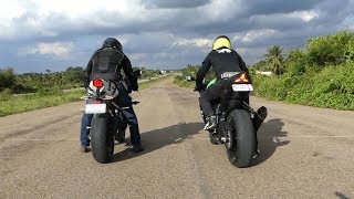 DAYTONA 675R vs ZX6R QUARTER MILE DRAG  WHO IS FASTER [upl. by Jannel]