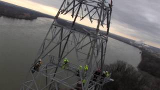 Henkels amp McCoy  345 kV Lattice Tower Construction with heavylift helicopter [upl. by Ahterahs722]