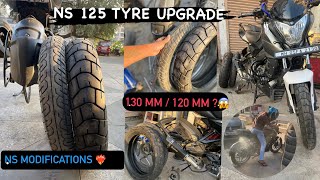 Ns 125 tyre upgrade❤️‍🔥 140 mm or130 mm size🤔Il big tyre 😍ns1 [upl. by Elrak]