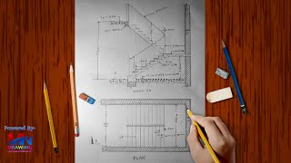 How to draw Dog  legged Stair step by step  MN Drawing Academy [upl. by Kele]