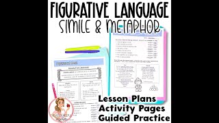 Simile and Metaphor  Figurative Language Resource [upl. by Ossy]