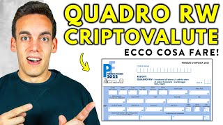 Come Compilare il QUADRO RW delle CRIPTOVALUTE Esempio Completo [upl. by Yhtuv]