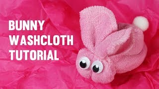 Washcloth Bunny Tutorial 🐰 [upl. by Leavy33]