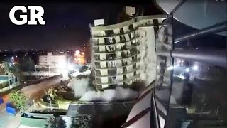 Critica demolición de edificio en Miami [upl. by Silra]