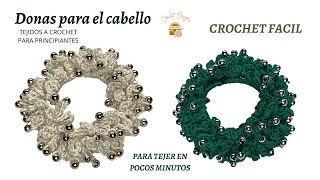 Cómo tejer coleteros  scrunchies  donas para el cabello a crochet en pocos minutos [upl. by Harms]