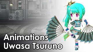 Uwasa Tsuruno  Battle Animations [upl. by Jasen]