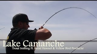 Trout trolling Lake Camanche Ft Brent Honnol amp Yellow Bird Products [upl. by Gage]