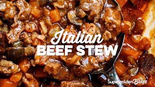 Rich and Delicious Italian Beef Stew  Supergolden Bakes [upl. by Anerac]