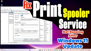 How To Fix Print spooler Service Not Running After Windows 11 Update [upl. by Ilana]