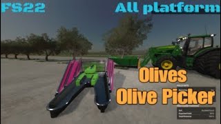 Olives Olive Picker  New mod for all platforms on FS22 [upl. by Nogaem881]