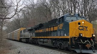 CSX Heritage Units 1897 MONON and 1853 NYC leading M216 Woodbine MD [upl. by Obediah]