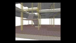 Animación Estructura con Forjados Reticulares en ESwin [upl. by Adnorehs]