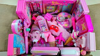 Box full of ultimate pink stationery items collection of pencil box eraser makeup box sharpener [upl. by Handal]