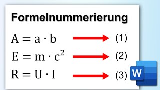 WORD automatische Formelnummerierung erstellen [upl. by Nonnaer]