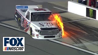 Natalie Deckers NASCAR truck series debut goes up in flames at Daytona  NASCAR on FOX [upl. by Atina941]