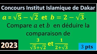 Racines carrées 3èmecollège math conjugué identités remarquables IID concours maths académie [upl. by Noel]