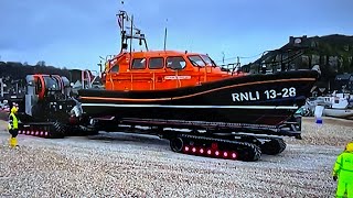 Hastings RNLI Lifeboat launch from a tracked vehicle [upl. by Yeargain790]