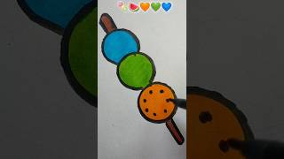 🍡🍉🧡💚💙 satisfied colour mixing shorts satisfying youtubeshorts painting [upl. by Acul]