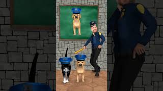 Police cat vs police dog Which animal do you choose more shorts dog [upl. by Waxman]