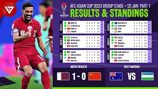 🔴 Qatar vs China  AFC Asian Cup 2023 Standings Table amp Results Today as of January 22 [upl. by Cida443]