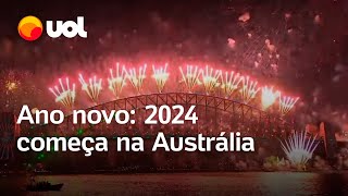 Virada do ano Austrália comemora chegada de 2024 veja vídeo [upl. by Tica163]