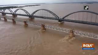 Watch Water level receding at Dowleswaram Barrage in East Godavari district [upl. by Cirilla81]