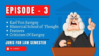 Karl Von Savigny  Historical School of Thought  Features Criticism Of Savigny fg lawkit [upl. by Aneekas]